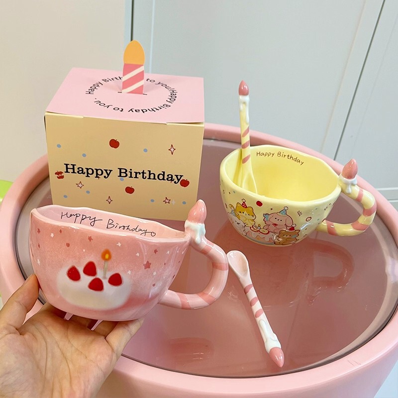 生日快乐主题陶瓷水杯高颜值少女心马克杯送女生闺蜜伴手礼物杯子|undefined