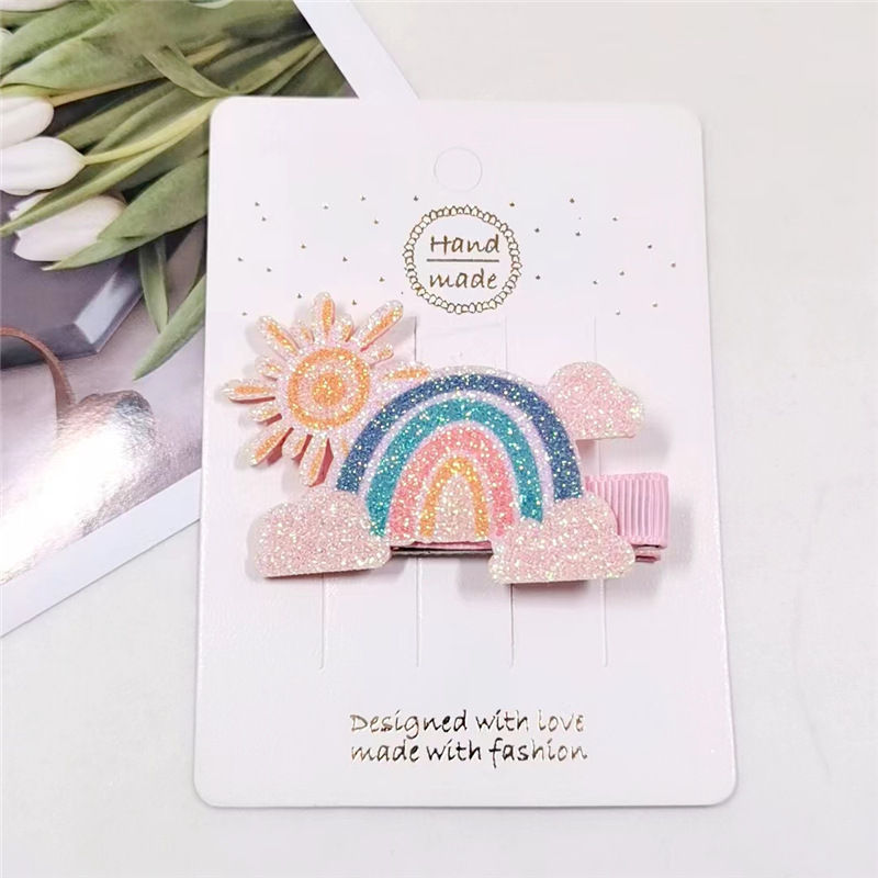 Women'S Gender Cute Sweet Women'S Animal Rainbow Star Hair Clip