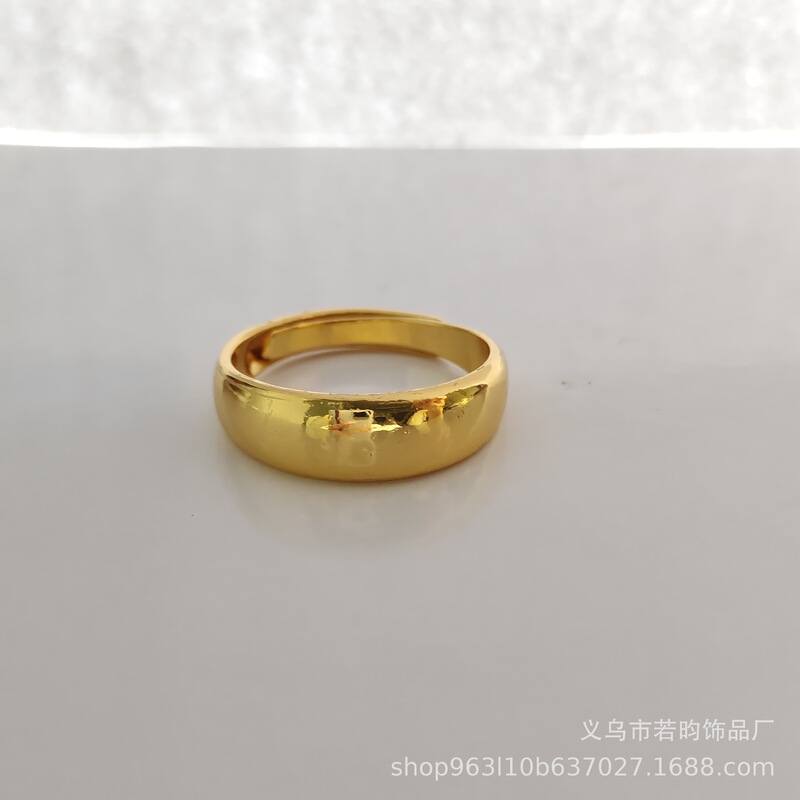女性用模造ベトナムサンドゴールドリング、女性用ラブカーフラワーリング、開口部調整可能、ライブブロードキャストギフト卸売|undefined