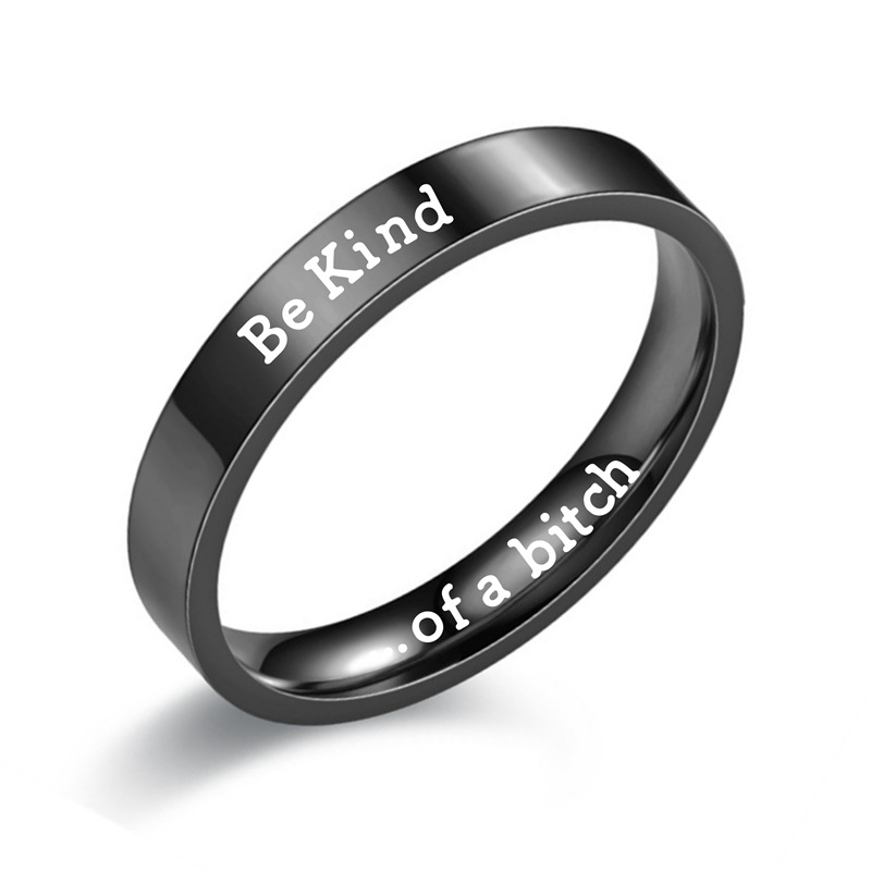 BeKind anillo de titanio acero par joyería de los hombres nicho de Navidad al por mayor Joyería caliente transfronteriza europea y americana de las mujeres de alto grado