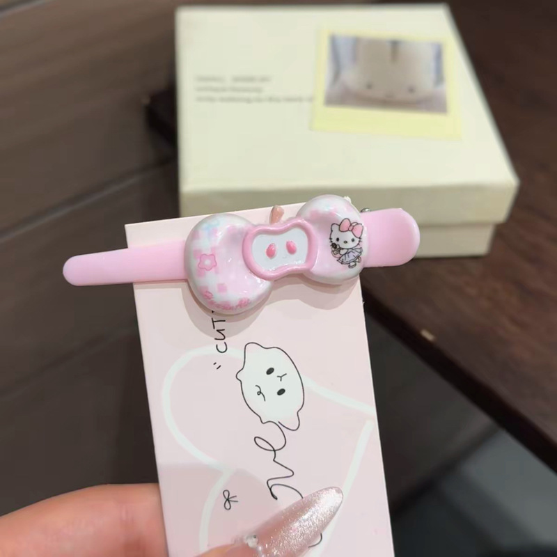 奶油苹果格纹发夹可爱ins甜美鸭嘴夹百搭少女卡通刘海ins头饰新款|undefined