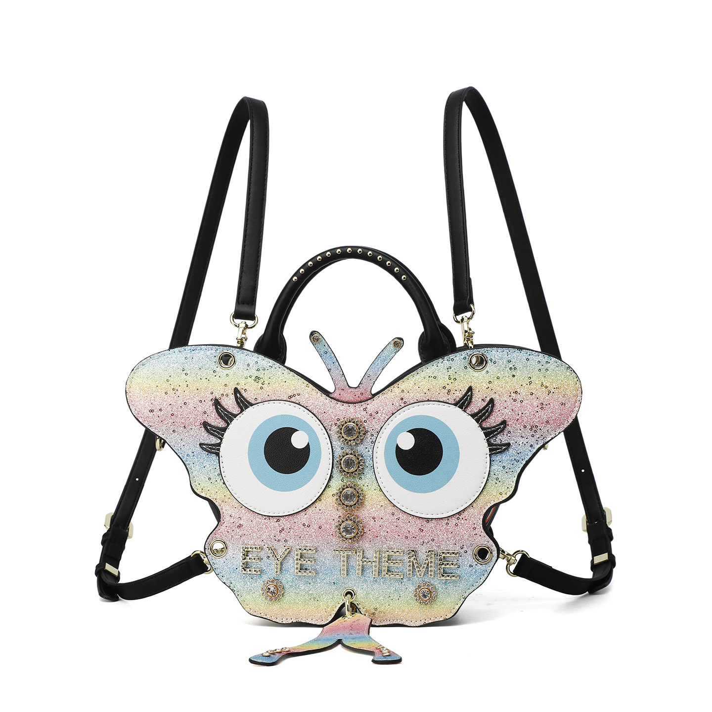 Diseño de impresión de mujer novedosa sensación de nicho colorido bolso de moda multipropósito oblicuo bolsa de mariposa 2855 #