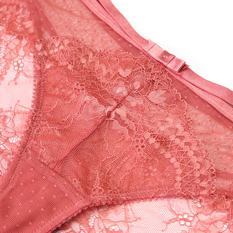 Ropa interior de encaje de cintura baja tentación polainas negras mujeres más tamaño encaje transparente sexy puro deseo ropa interior fábrica al por mayor