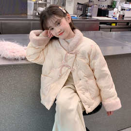 女童棉服冬装2025新款洋气儿童加厚羽绒棉衣外套大童冬季国风棉袄