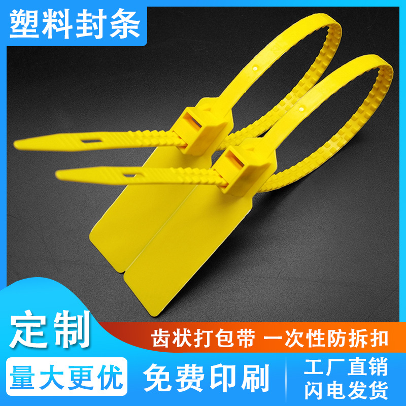 批发一次性塑料封条 编织袋密封口标牌扎带 物流车标签铅封防拆扣