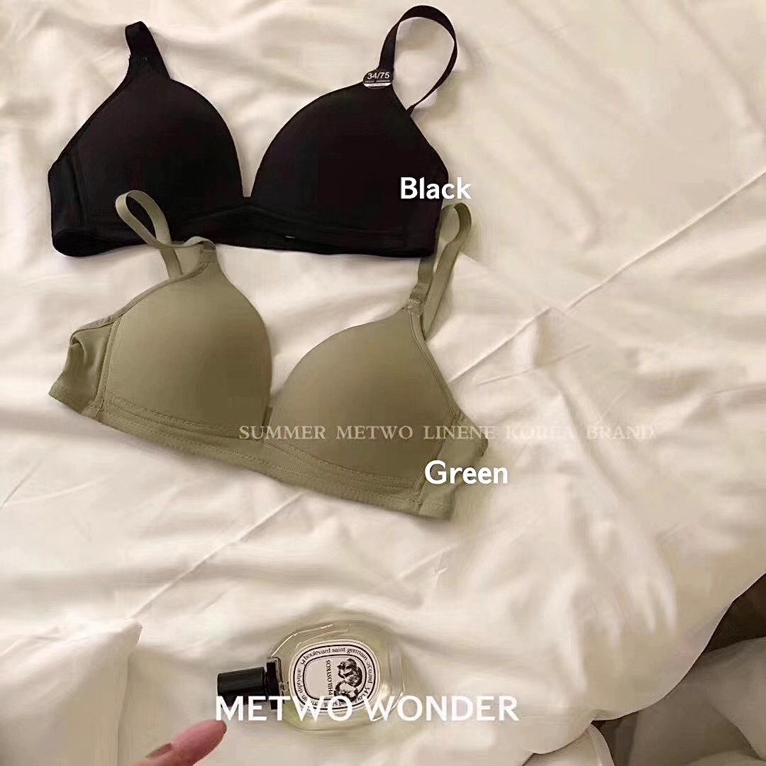 METWO Island Country Non-sensory Triangle Cup Bra Without Steel Ring Seamless Sling Beautiful Back Sexy Large and Small Breast Bra for Women