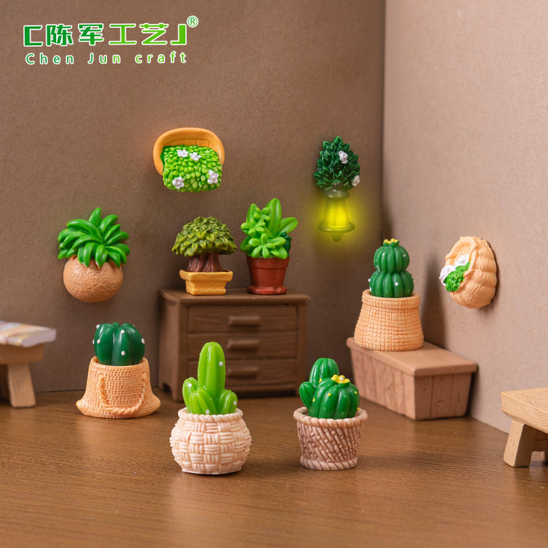 微景观创意挂壁绿植多肉仙人掌盆栽 娃屋diy装饰品配件迷你小摆件|undefined