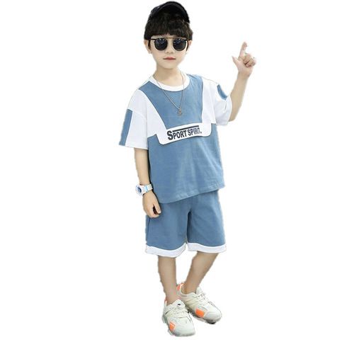 夏季男童短袖套装潮酷休闲韩版男宝宝夏季短袖短裤两件套批发