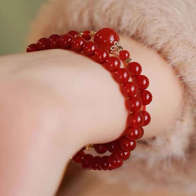 [Long Xiang] brazalete de perlas de transporte de doble capa nicho de diseño de pulsera de alta calidad, regalo de amigas dulces