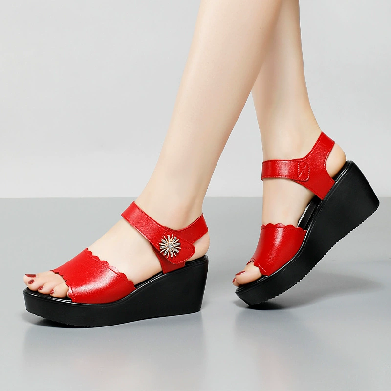 Summer sandals with velcro with a strap
