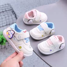 亮燈鞋2022嬰幼兒小白鞋男寶寶鞋子軟底嬰兒學步鞋女小童運動板鞋