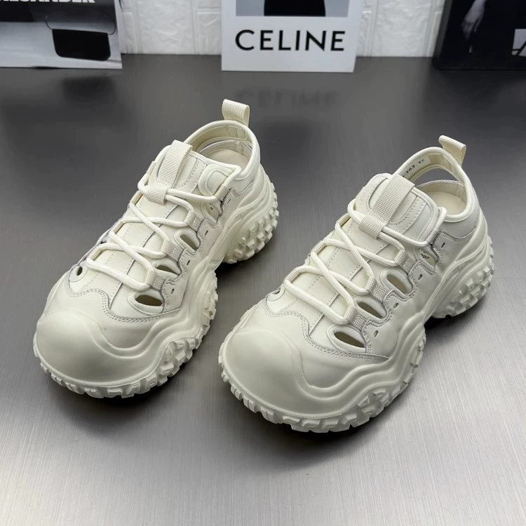 Популярные уродливые туфли для женщин 2025 весна новые на толстой подошве для маленьких людей, демонстрирующих ноги, маленькие уличные походные туфли, спортивная обувь