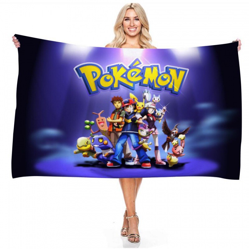 Pet elf Bao Ke Meng series three digital printing rectangular beach towel bath towel non-stick sand towel