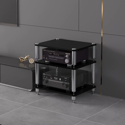 Electric car big tripod, Hifi Amplifier Cabinet, Amplifier Rack - three-tiered-black