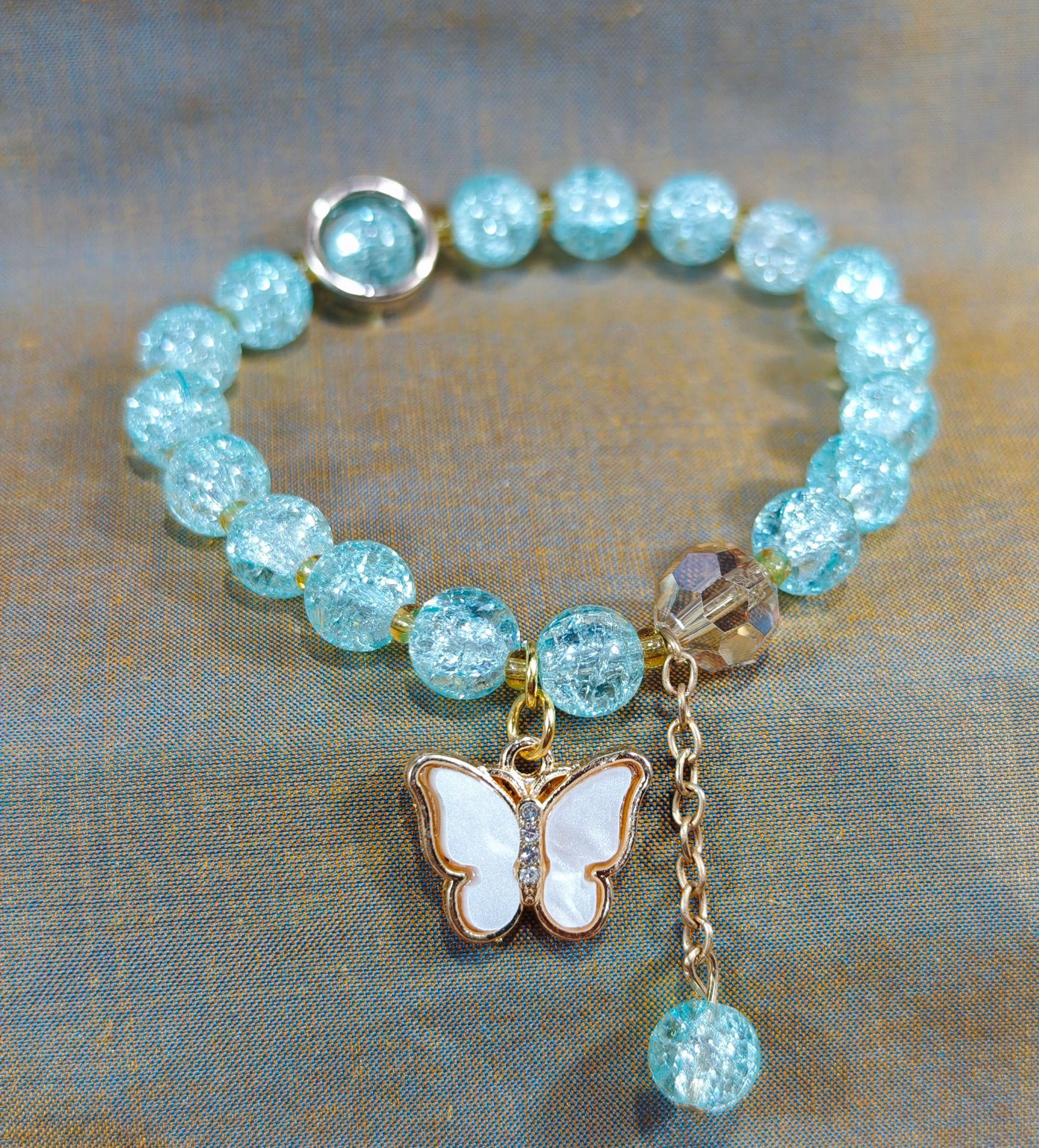 Las celebridades de Internet retro transfronterizas suelen ser todo-fósforo pulsera elástica de estilo ins simple pulsera de moda de lujo ligero, joyería de temperamento