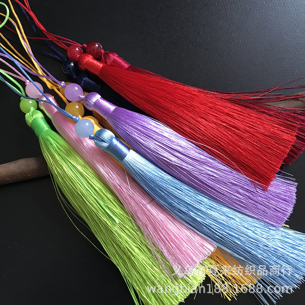 新款扇子流苏吊穗涤纶冰丝蝴蝶扇子穗手工编织古装汉服装压襟流苏