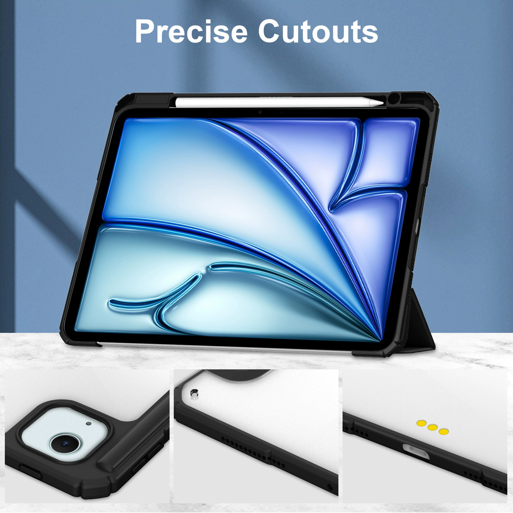 Защита PRO13 из Acrylic TPU с держателем стилуса и карманом для ручки, чехол 30% скидка для iPad Air13 2024 высокого класса