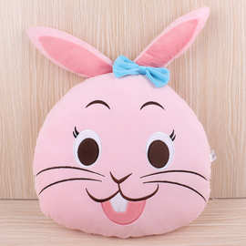 工厂定制毛绒家用抱枕被卡通刺绣兔子熊熊居家抱枕玩偶娃娃玩具