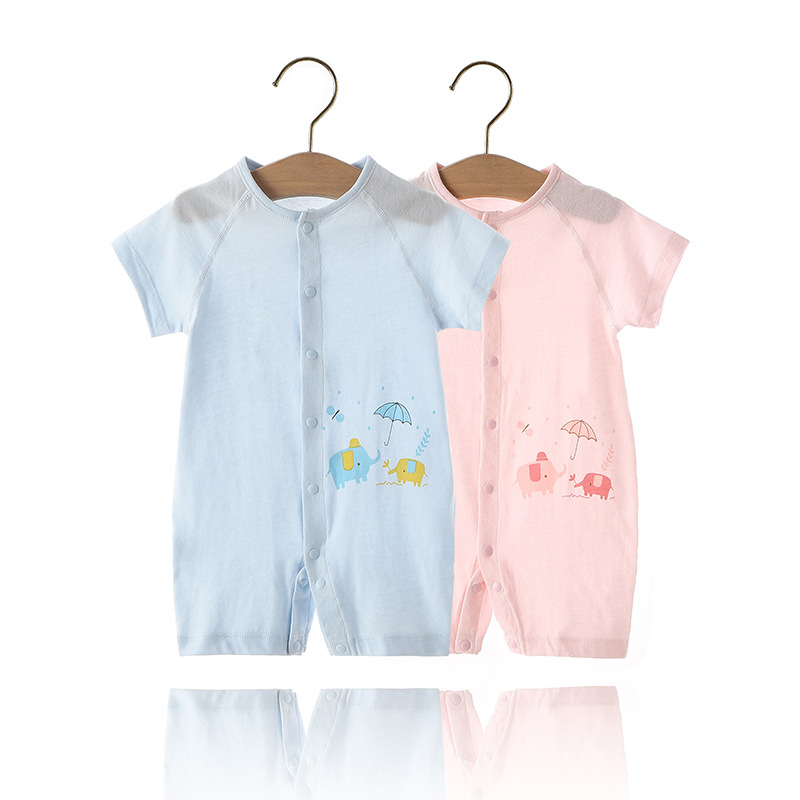 Baby Clothes Summer Class A Pure Cotton Boneless Thin Short-sleeved Neonatal All-in-one Suit for Boys and Girls