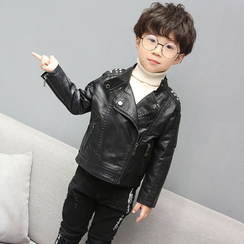 Children's Leather Jackets 2024 Spring and Autumn New Korean Style Boys' Leather Jackets Fashion Children's Leather Jackets Girls Manufacturer