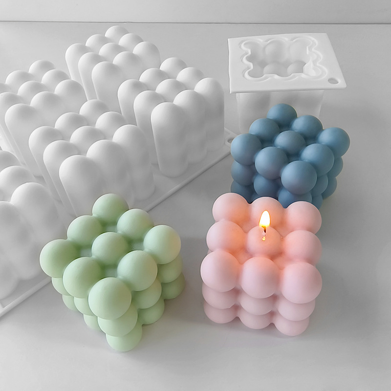 6 Rubik's Cube silicone mold creative baking mousse cake jelly aromatherapy candle grinding wholesale