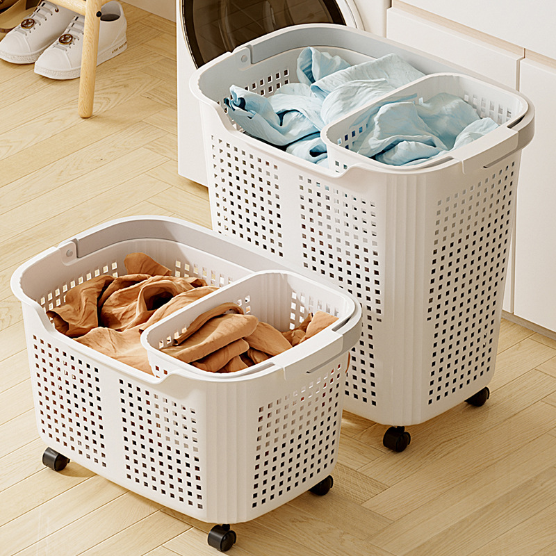 Cesta de ropa sucia con ruedas transfronterizas, cesta de almacenamiento doméstica de gran capacidad, cesta de lavandería de almacenamiento de baño, cesta de ropa sucia de baño