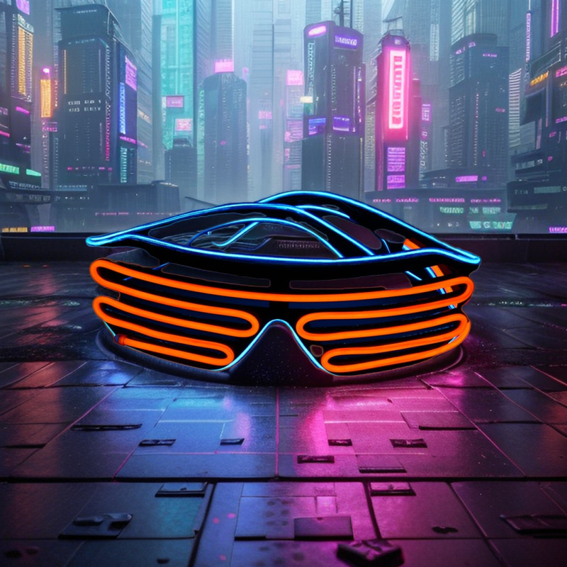 Gafas luminosas EL explosivas, accesorios de baile fluorescentes, artefactos de fiesta, persianas, gafas luminosas, suministros fluorescentes para fiestas de baile