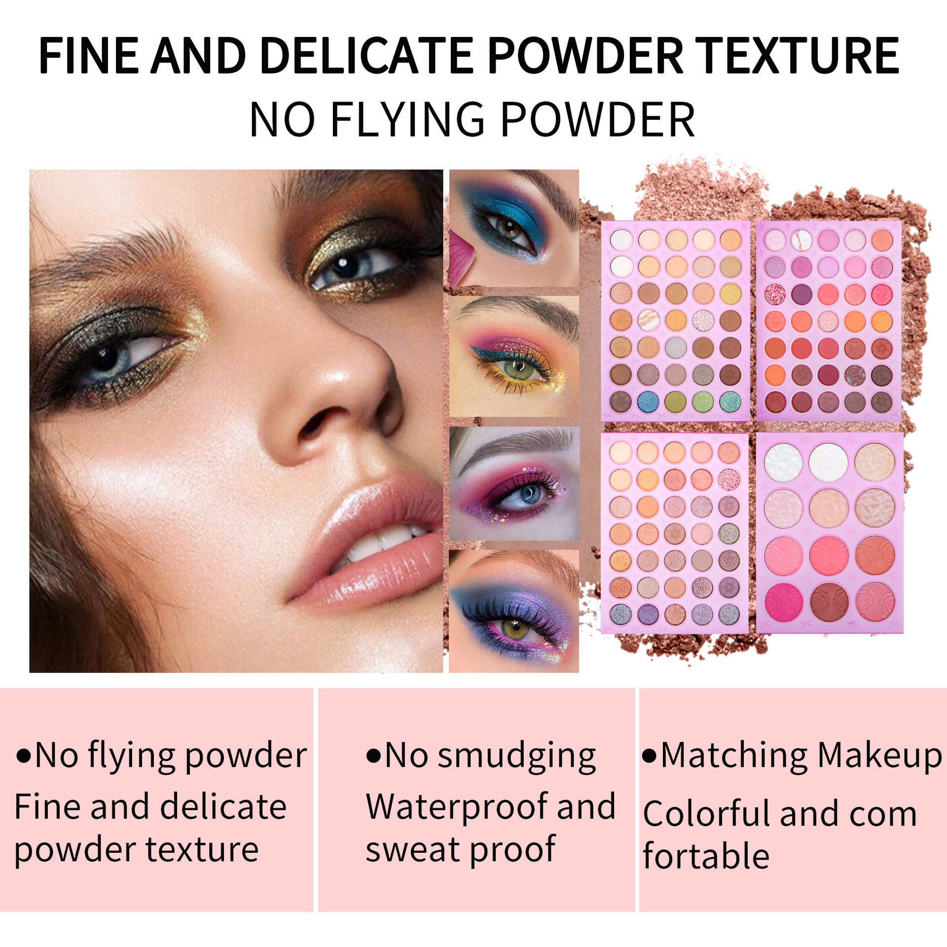 Cross-border 117-color folding eyeshadow palette, four-layer matte, pearlescent blush contour, high-gloss one-piece makeup palette undefined