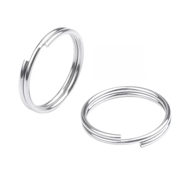 Factory Direct Sales 304 Stainless Steel Double Circle Horse Circle Double Ring Key Chain Accessories Key Ring Glossy Hanging Ring