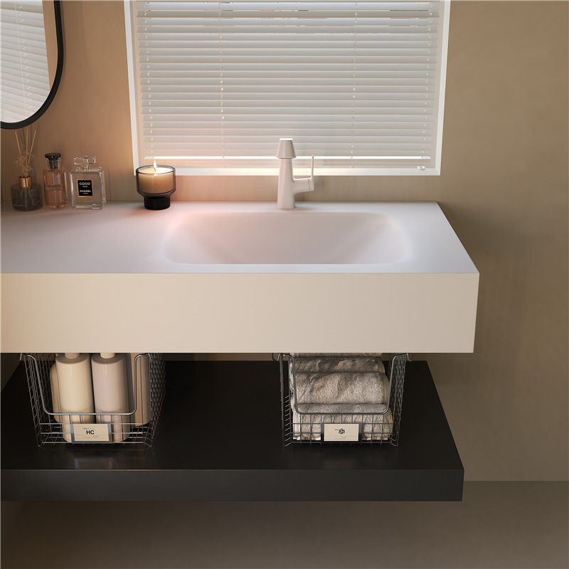 personalización italiana de tablero de roca de curvación en caliente gabinete de baño combinación inodoro lavabo gabinete lavabo tablero de roca de curvación en caliente integral lavabo