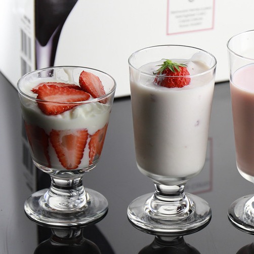 Libby Multiusos Taza de vidrio enano Taza de helado de pequeña capacidad Taza de postre de boca ancha de helado Taza de red neta