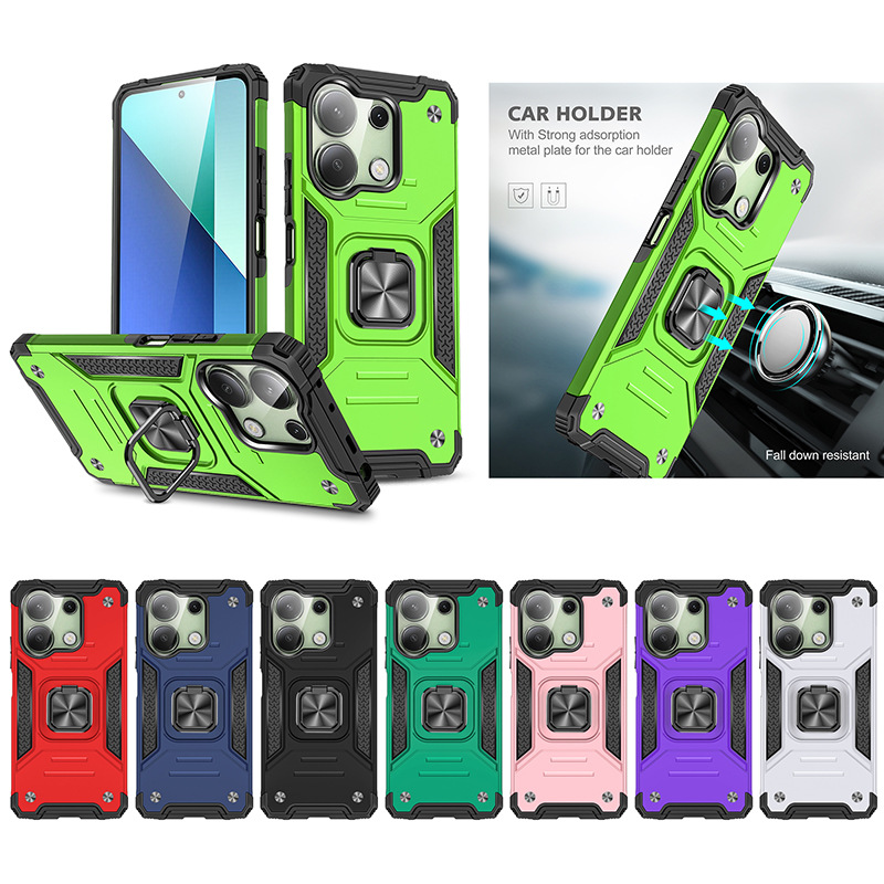 Suitable for Redmi Note13 4g Mobile Phone Case Kemeng Armor Sergeant Anti-Fall Ring Car Magnetic Suction Export Hot Model