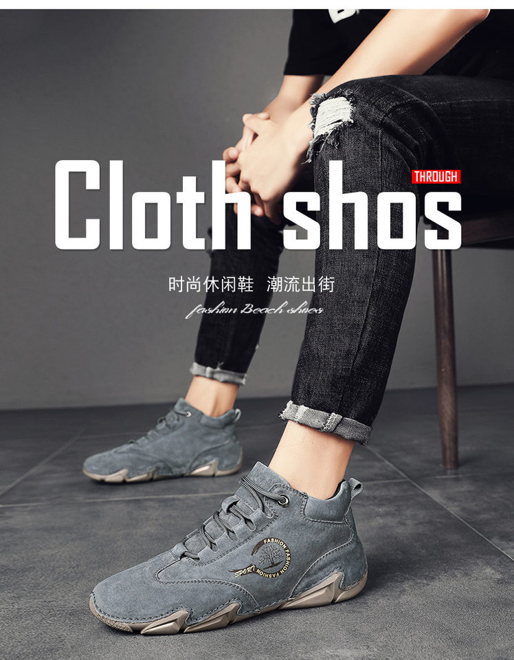 Giày bốt Martin nam cổ vừa đế bệt, giày cao cổ lót lông giữ ấm mùa đông — 88772 kaki, 88772 kaki (kiểu lót lông), 88772 màu đen, 88772 đen (kiểu lót lông) chi tiết 4