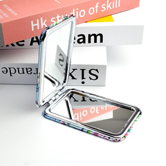 Portable PU Mirror for Fashion Makeup, Student and Lady, Foldable Makeup Mirror for On-the-Go, 1.1 Flat Small Mirror, Wholesale