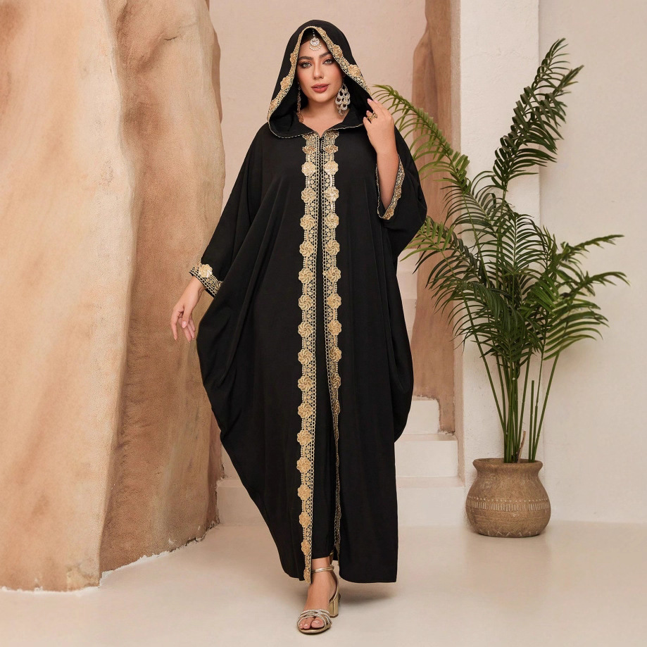 Robe longue brodée ample pour femme, style transfrontalier africain, robe grande taille pour femme_voghion.com
