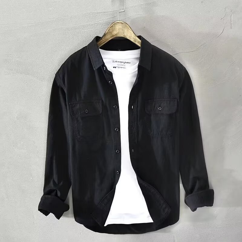 Corduroy Japanese Trendy Loose Version High Quality Shirt Men's Outer Wear Casual Solid Color Loose Jacket Men's Top Corduroy Japanese Trendy Loose Version High Quality Shirt Men's Outer Wear Casual Solid Color Loose Jacket Men's Top