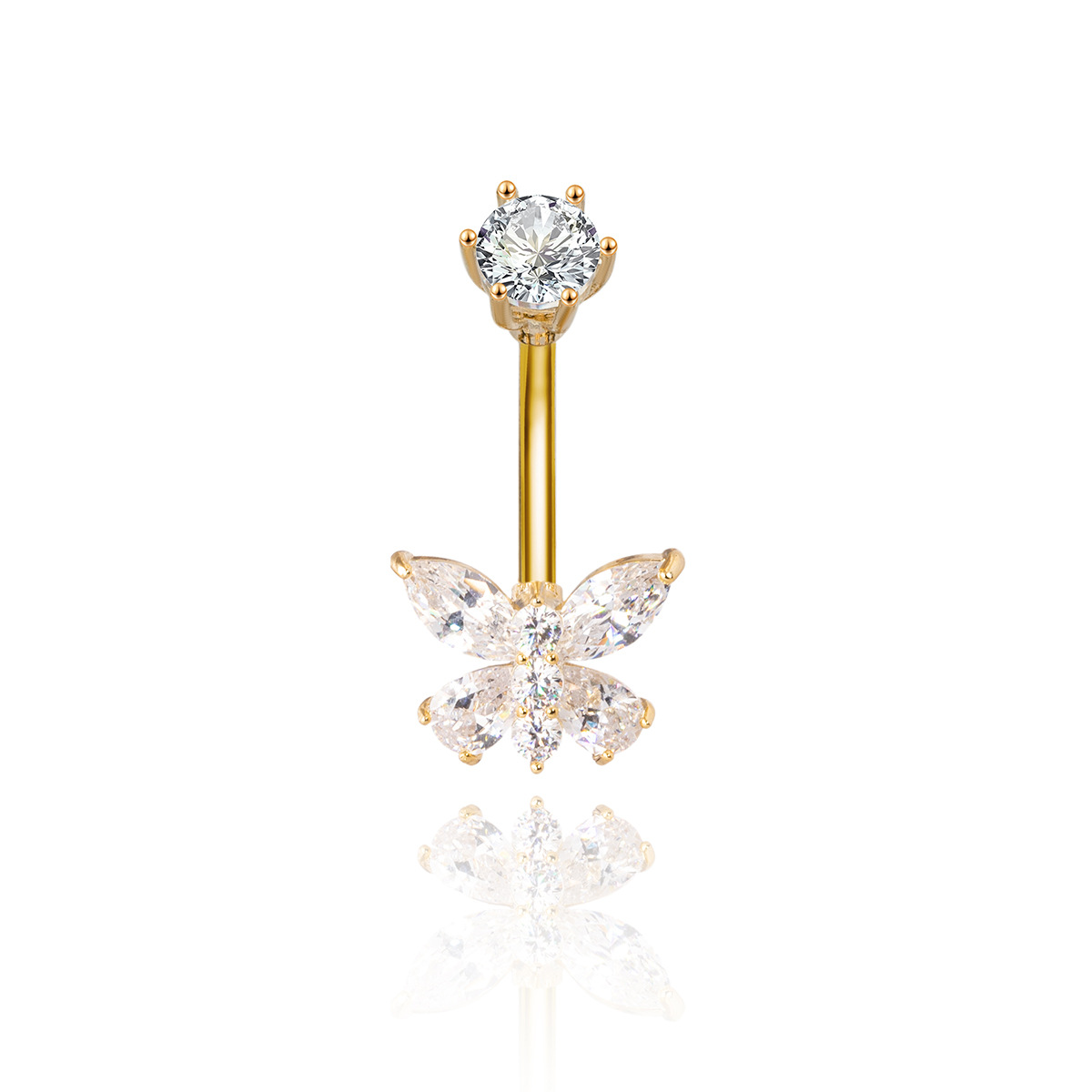 Bijou de nombril fantaisie ours et papillon sans perçage_voghion.com