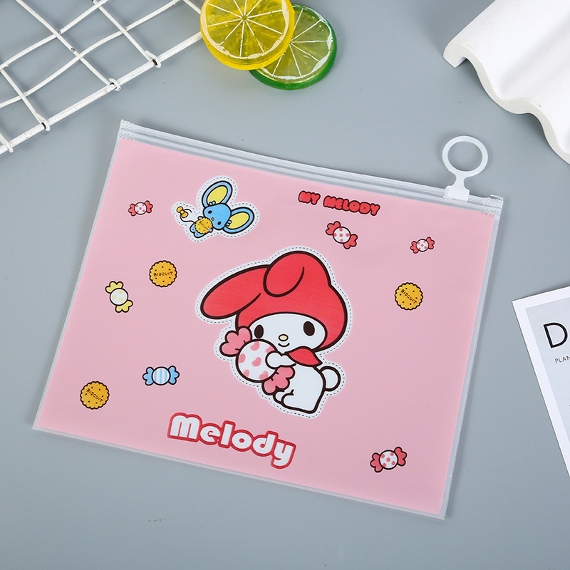 Gran oreja perro auto-Sellado bolsa de almacenamiento multifuncional anillo de tiro de dibujos animados papelería regalo esmerilado bolsa de archivo cremallera esmerilado caja de lápiz