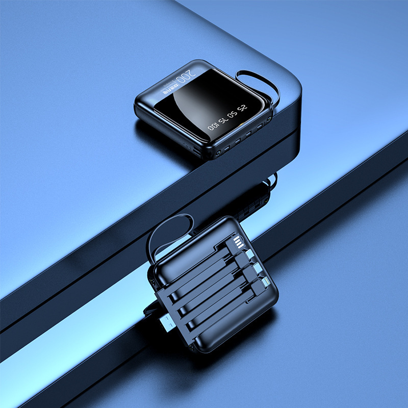 Power bank de 10000 mAh al por mayor, gran capacidad con cable integrado, carga rápida, regalo promocional con LOGO personalizado