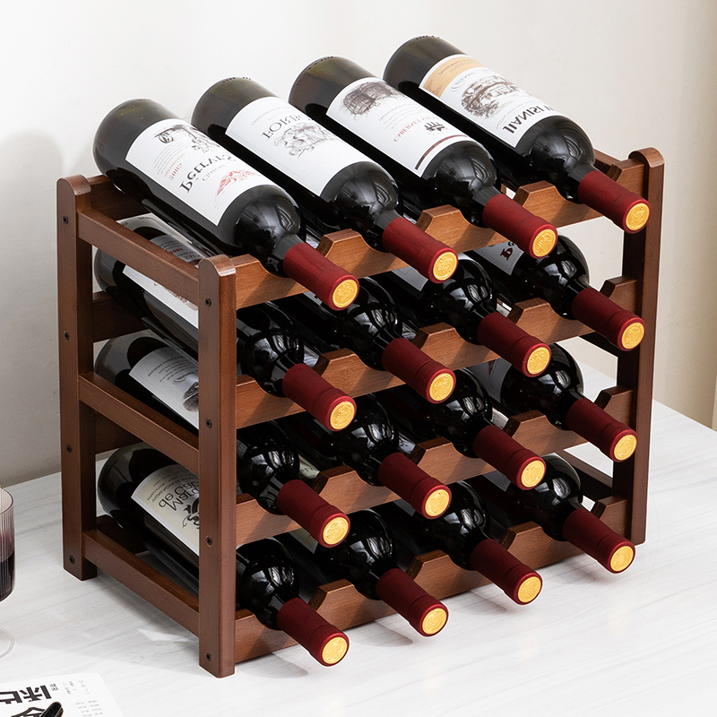 Red Wine Rack Household Wine Rack Ornaments Display Rack Wine Cabinet Storage Rack Multi-bottle Plaid Wine Simple Desktop
