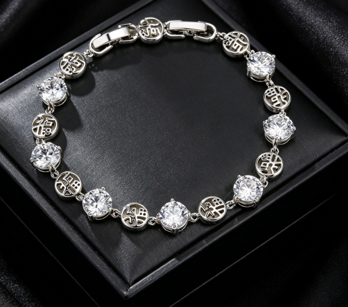 Xuping Europa y los Estados Unidos de moda transfronteriza simplista ins brazalete de aleación de cobre geométrica redonda pequeña pulsera de azúcar al por mayor mujeres