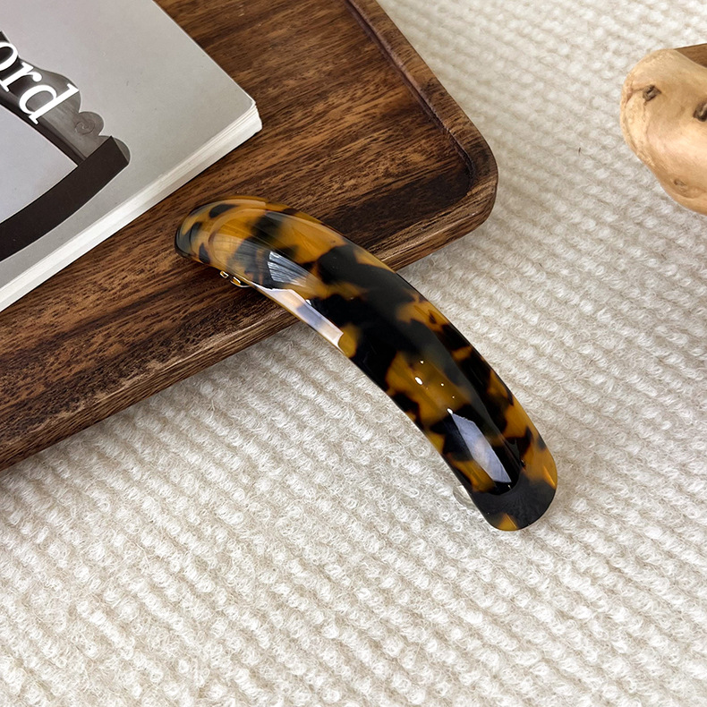 15g Weight Hair Clip Hair Accessories Type 1 Piece Quantity Casual, Daily Occasion Acetic acid sheets Material Solid Color, Leopard Pattern Women's Gender Basic, Simple Style Style Coffee, Beige, Black Color Internet Celebrity Ponytail Clip Hairpin Barrettes France Spring Clip Female Autumn And Winter Back Head Acetate Hairpin Headwear Hair Accessories 10