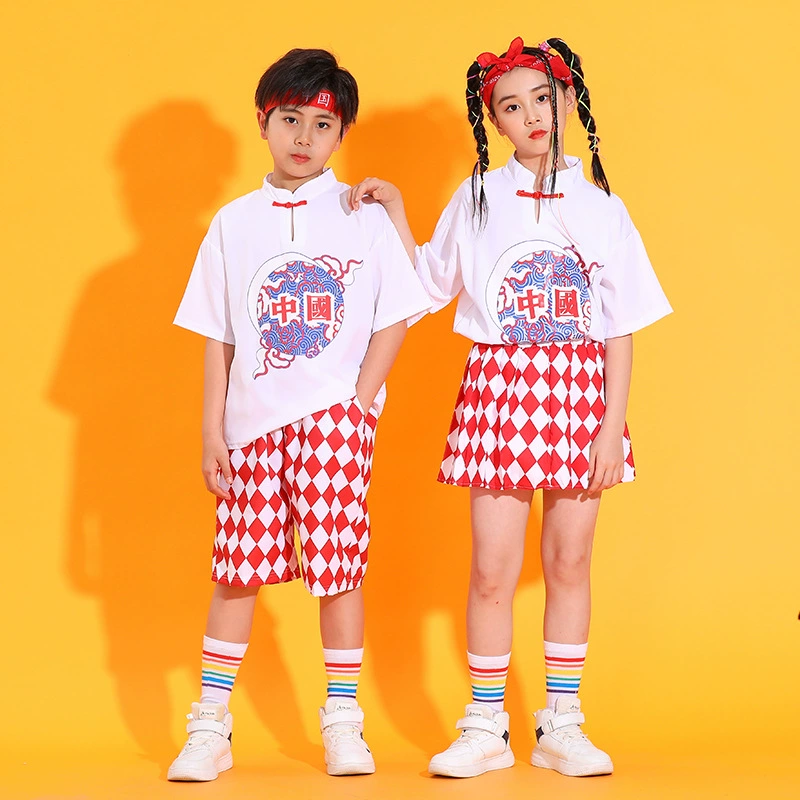 Детский костюм для Черлидинга для церемонии открытия игр начальной школы Детский костюм для выпускного класса уличных танцев в китайском стиле