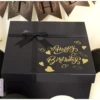 Black gift box happy birthday touch lamp raffia