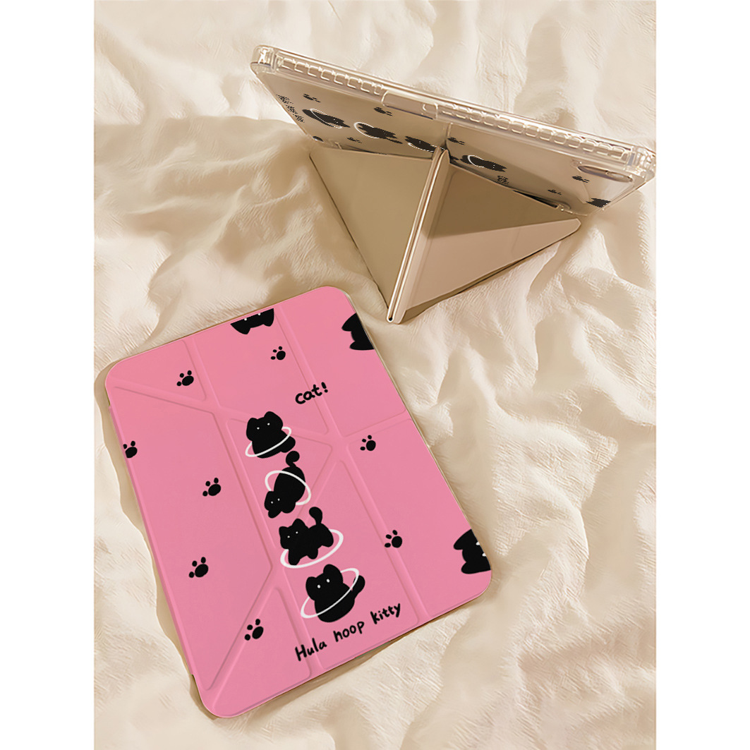 Hula Hoop Kitten iPad A16 Protective Case 10/9/8 Generation Pro 11inch Air7/6 Tablet Protective Case Acrylic