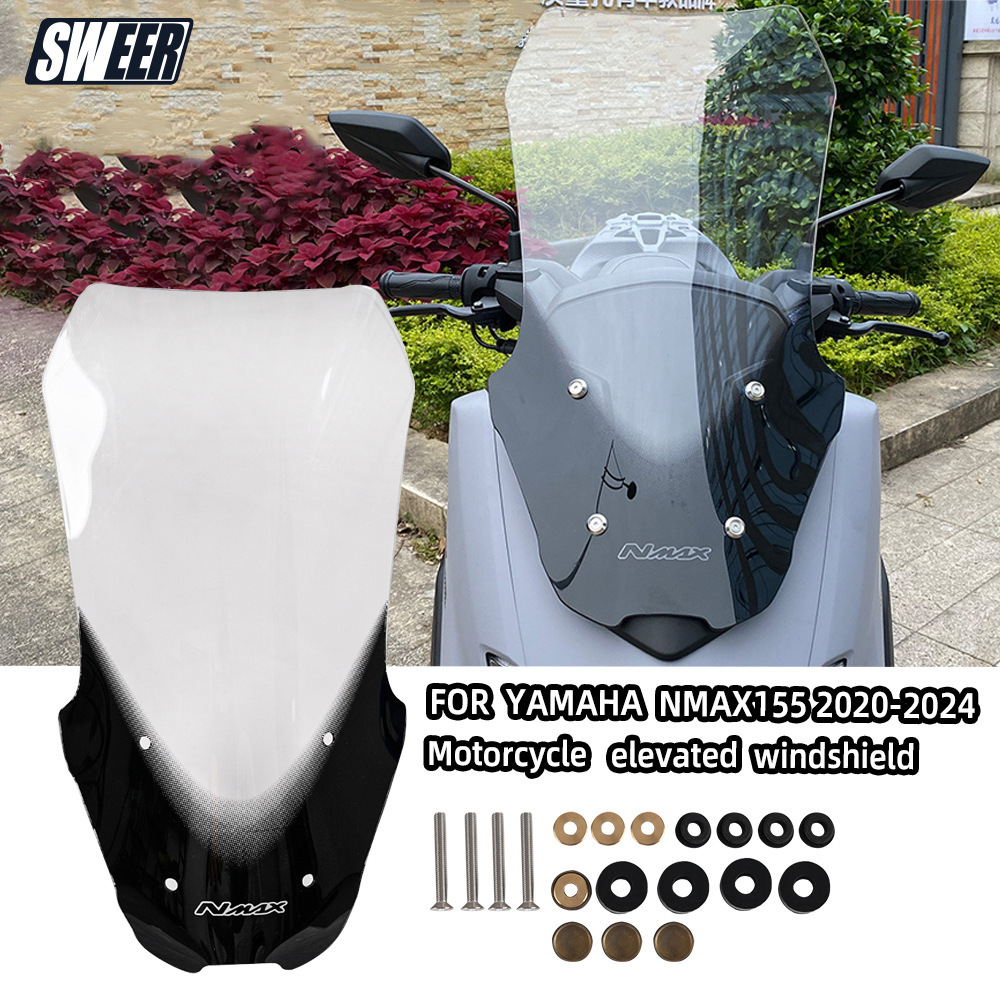 Suitable for 20-24 Models of Yamaha Nmax155 Motorcycles, Modified Windshield Heightening, Windscreen Heightening, and Wind Shield Heightening