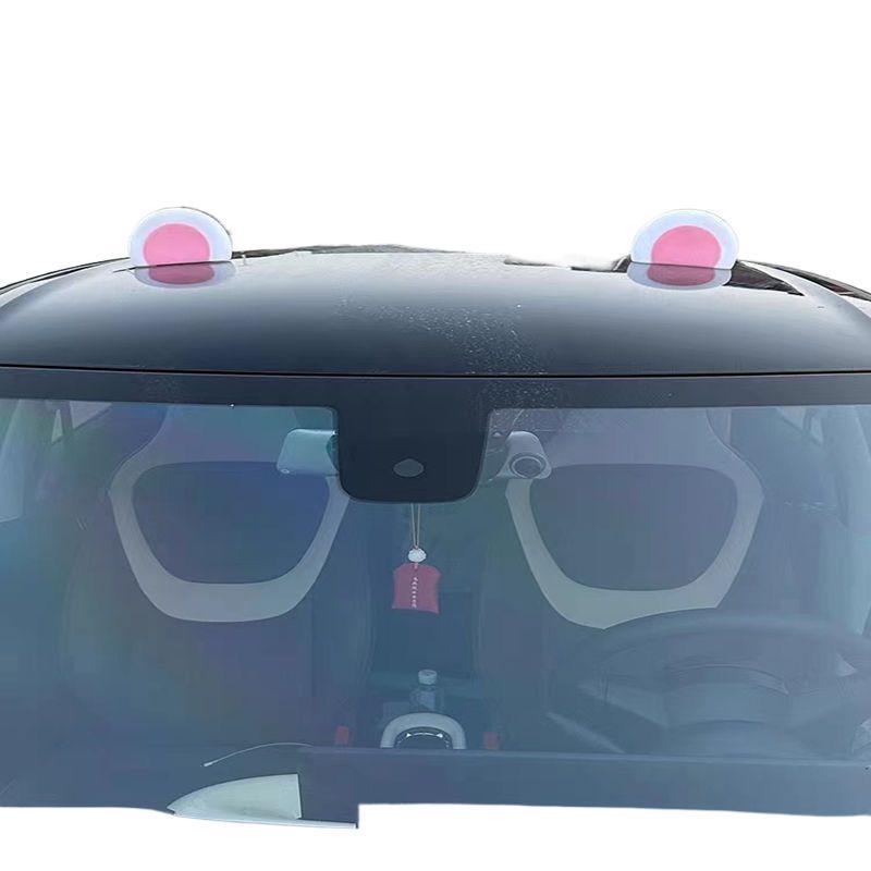車のソーラールーフ装飾ライトかわいいミニ猫ウサギの耳クマの耳車のステッカー電気自動車|undefined