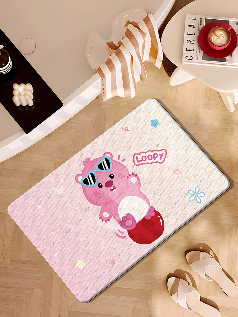 New Cartoon Hard Diatom Mud Bathroom Floor Mat Shower Room Door Absorbent Quick-Drying Carpet Bathroom Non-Slip Foot Mat