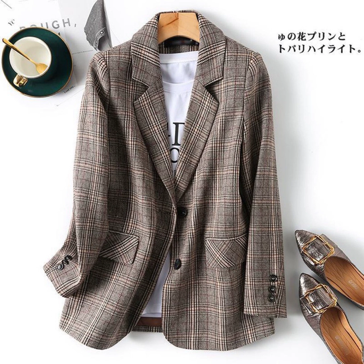 Autumn classic suit jacket, British style, oversize