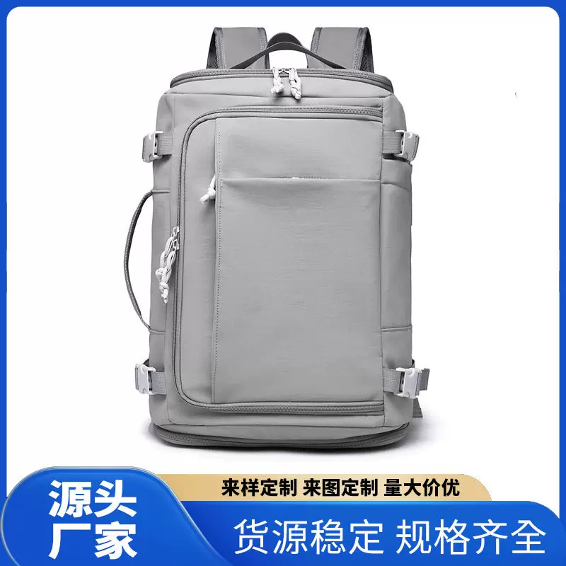 跨境箱式开袋户外简洁背包透气减负双肩背大容量男包USB独立鞋仓